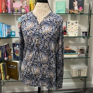 Lucky Brand Medium Paisley Long Sleeve Top